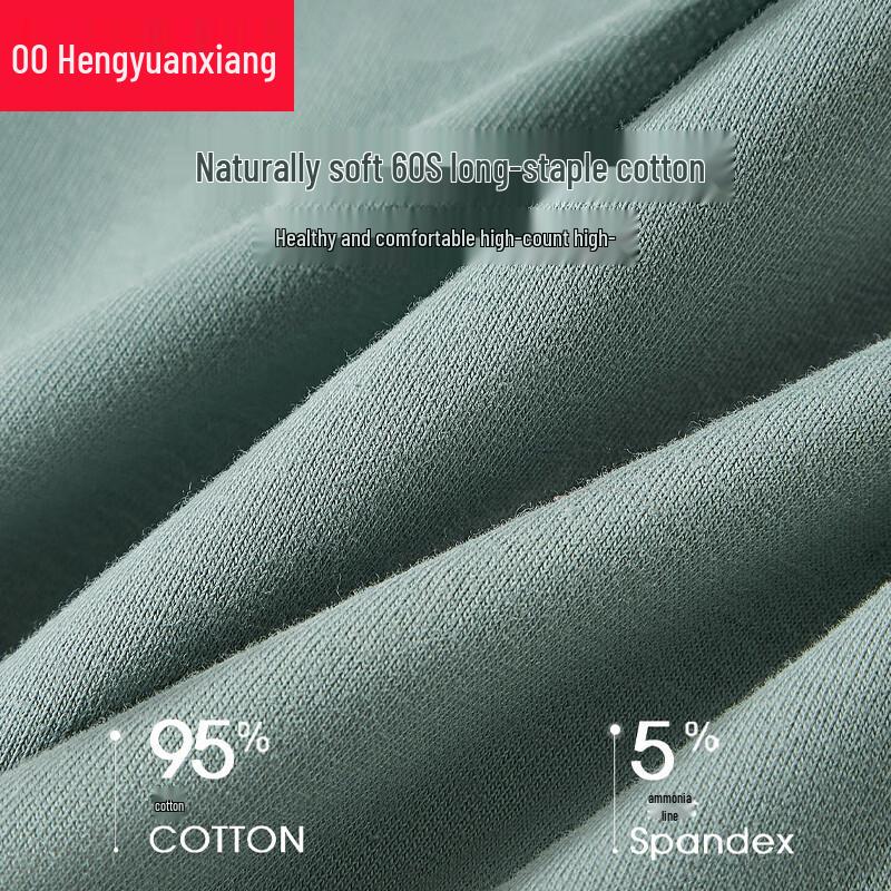 Hengyuanxiang Men's Antibacterial Cotton Boxer Briefs 4-Pack