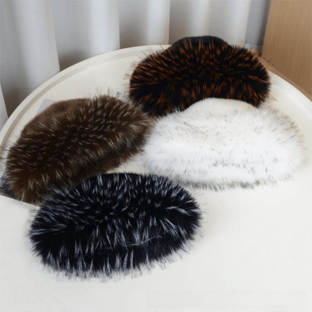 Korean Style Plush Bucket Hat Brimless Fluffy Warm Hat Retro Mink Fur Fisherman Hat Outdoor