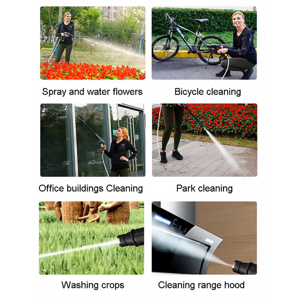 Беспроводная автомобильная стиральная машина, зарядка литиевой батареи, портативный водяной пистолет с водопроводной трубой, инструменты для автоматической мойки, детали для чистки автомобиля 21 В