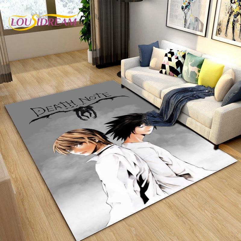 Большой ковер в стиле аниме Death Note, коврик для гостиной, дивана, детской комнаты, кухонный коврик для ванной комнаты, мягкий нескользящий напольный коврик