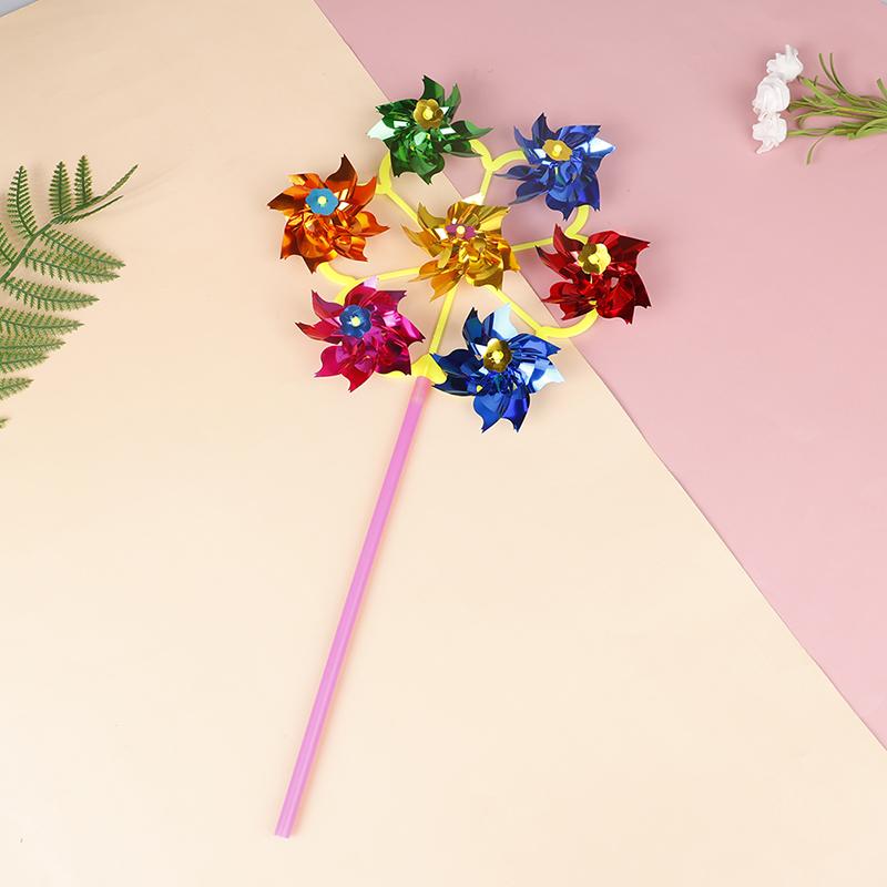 Colorful Diy Sequins Windmill Wind Spinner Home Garden Yard Decoration Kids Toy