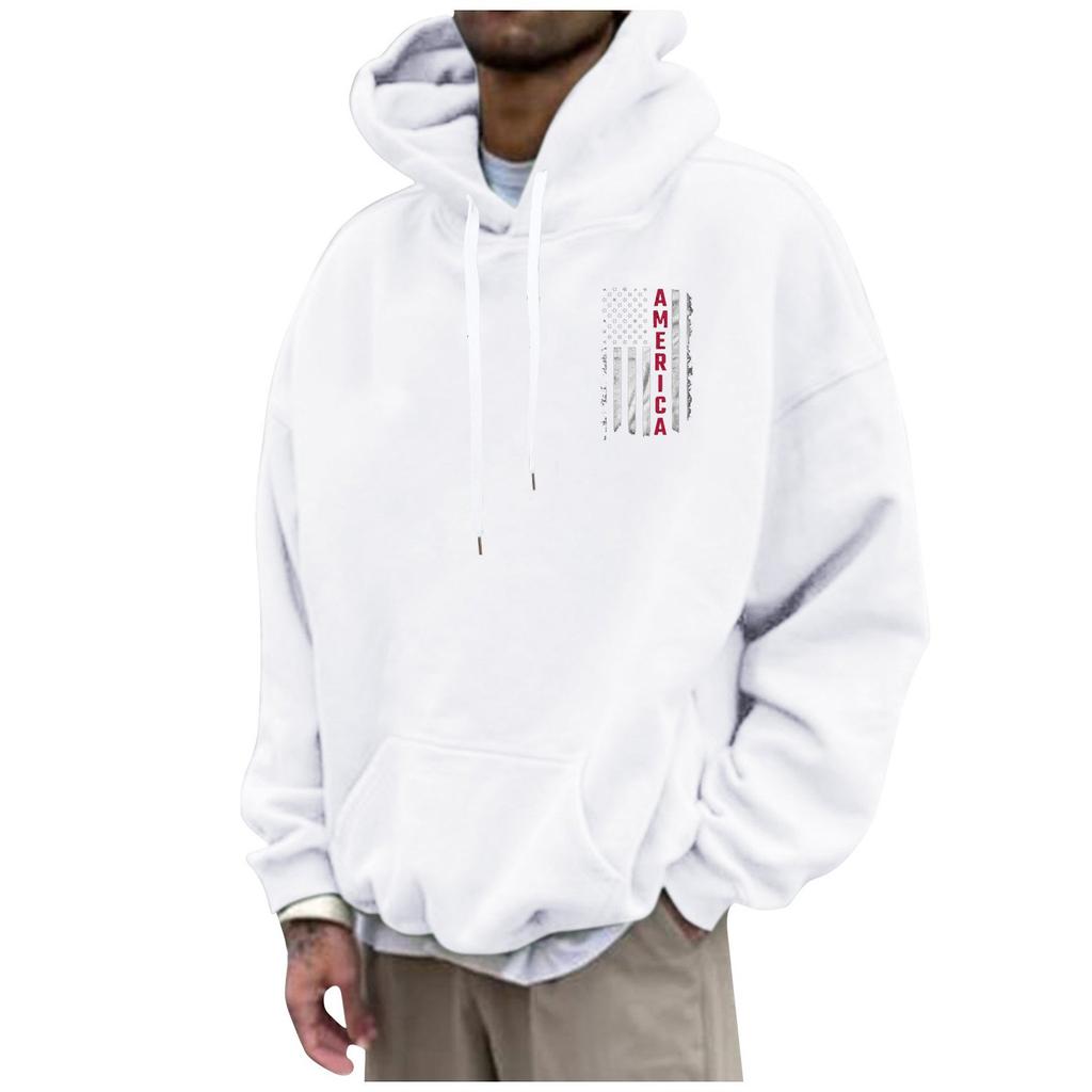 Men's Loose Printed Hooded Sweatshirt Men's Casual Fashion Sports Sweatshirt