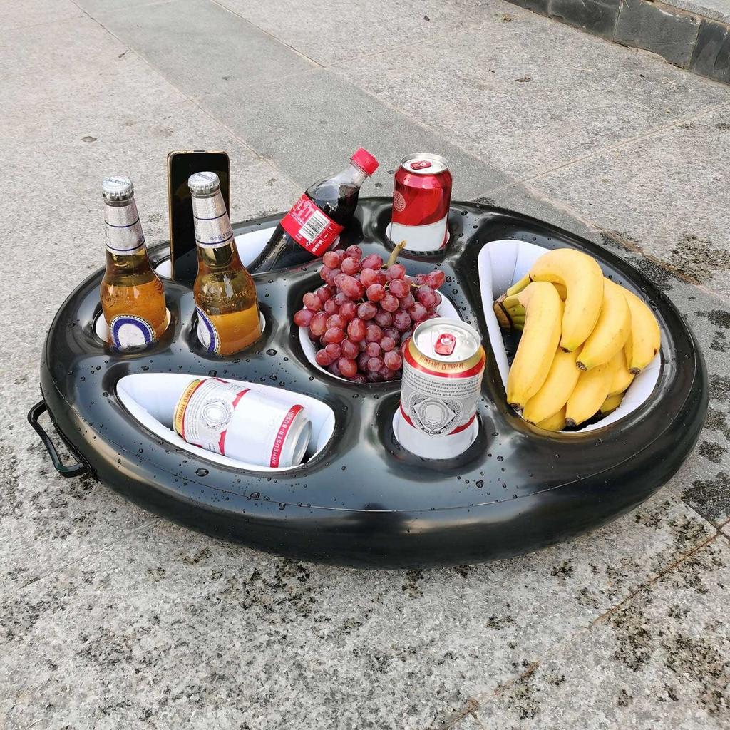 Надувной держатель для напитков, подстаканник, пористые фрукты, красное вино, мобильный телефон, вода, надувная ледяная кровать, тарелка для бассейна