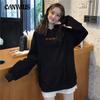 Autumn and Winter Women's Plus Size Loose Padded Hooded Sweatshirt