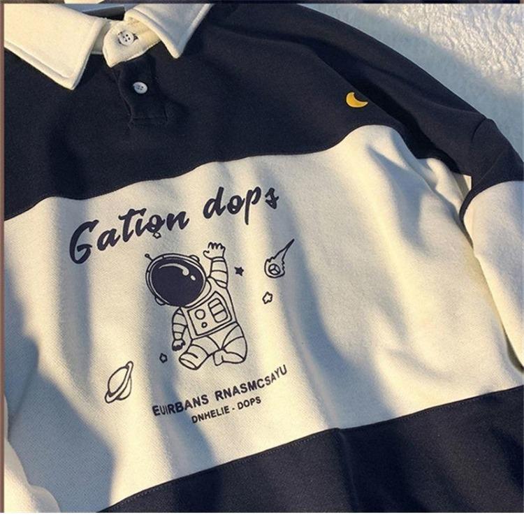 Женское худи оверсайз с принтом букв, свободная толстовка поло, повседневные худи-пуловеры