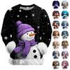 Women's Casual Christmas Snowman Print Long-Sleeved Sweatshirt