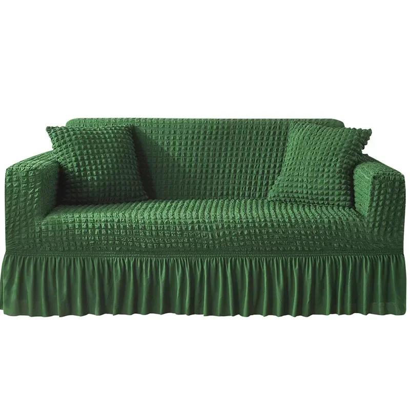 High Elastic Bubble Grid Sofa Cover Full Coverage Seersucker Skirt Pet Anti Dirt Washable High Elastic Durable Betræk Til Sofa