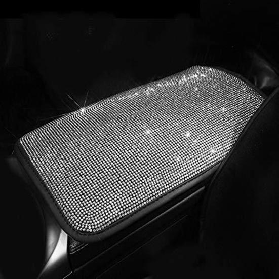 Чехол на подлокотник автомобиля со стразами, универсальная прямоугольная эластичная лента, защитная накладка для центральной консоли, подушка, коврик, аксессуары для салона автомобиля