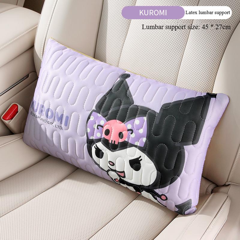 Sanrio Kuromi Car Seat Cushion Summer Ventilation Breathable Latex Cooling Pad for Vehicle Seats Comfortable Support