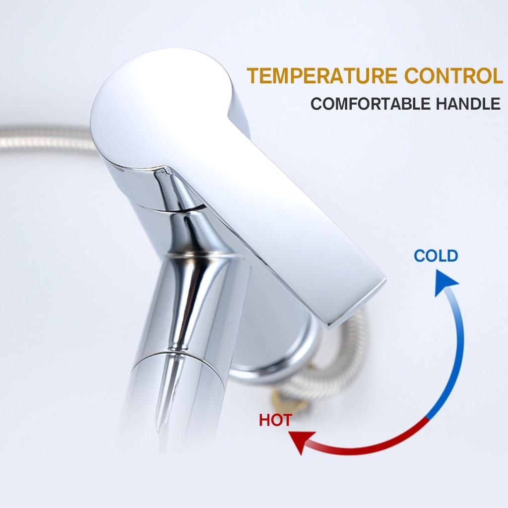 Кухонный смеситель с выдвижным изливом 360° для раковины, смеситель для ванной и кухни, однорычажный, для горячей и холодной воды, кран, смесители для монтажа на столешницу, новые