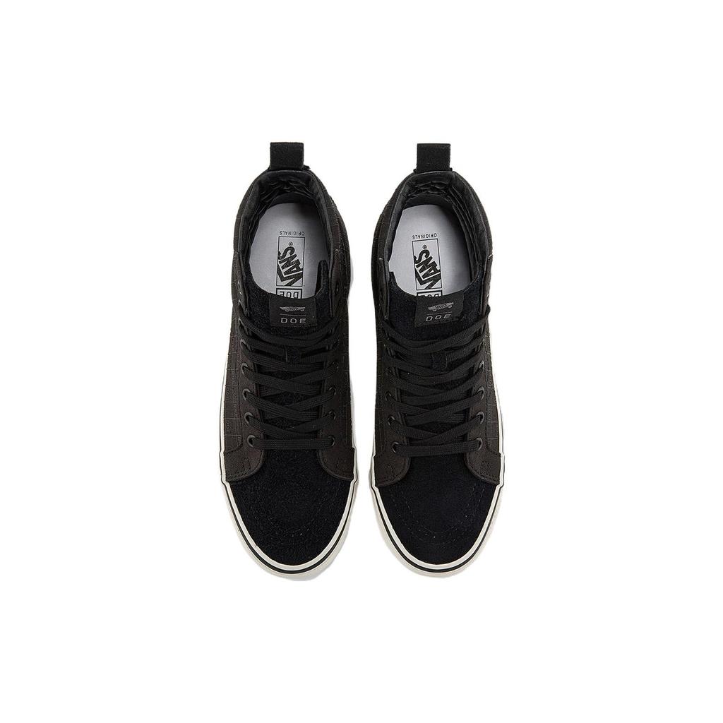 Vans Doe X Sk8 Hi Lx Креативные Шахматные Прочные Дышащие Высокие Кеды для Скейтбординга Унисекс кроссовки Черные VN0A4BVBBPT
