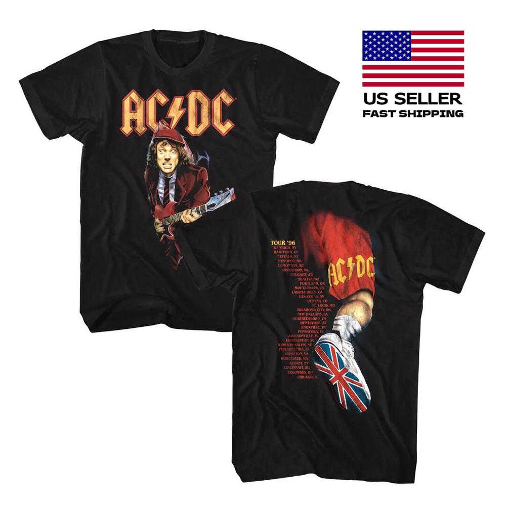 Горячая футболка унисекс ACDC Ballbreaker Tour Listings 96 Мужская Места Концерт Рок-группы