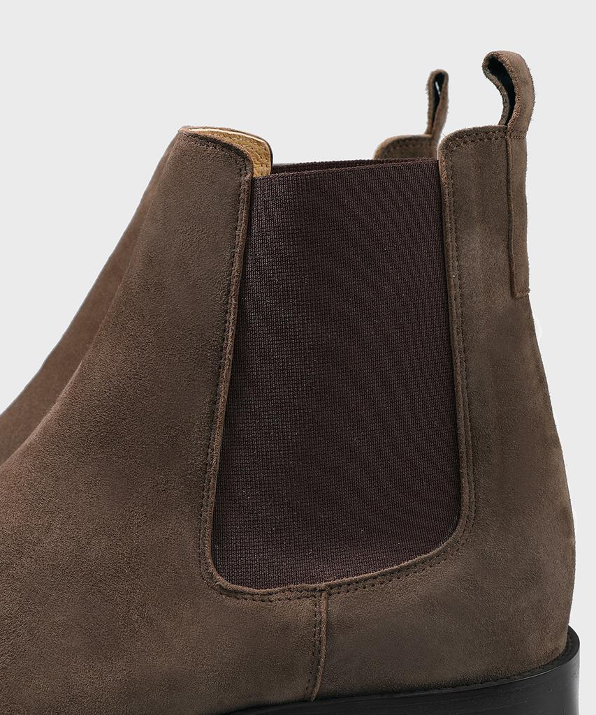 Firenze Atelier Slimline Black Sole Suede Chelsea Boots 3332-Qs [Dark Brown]
