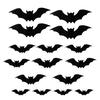 16 Pcs Halloween 3D Lighted Bat LED Bat Wall Stickers with Purple Light Spooky Light-up Glowing Bat Clings for Home Bar Halloween Party Decor
