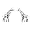 Серьги-гвоздики с жирафом из стерлингового серебра 925 пробы, мужские и женские индивидуальные антиаллергенные серебряные серьги с животными