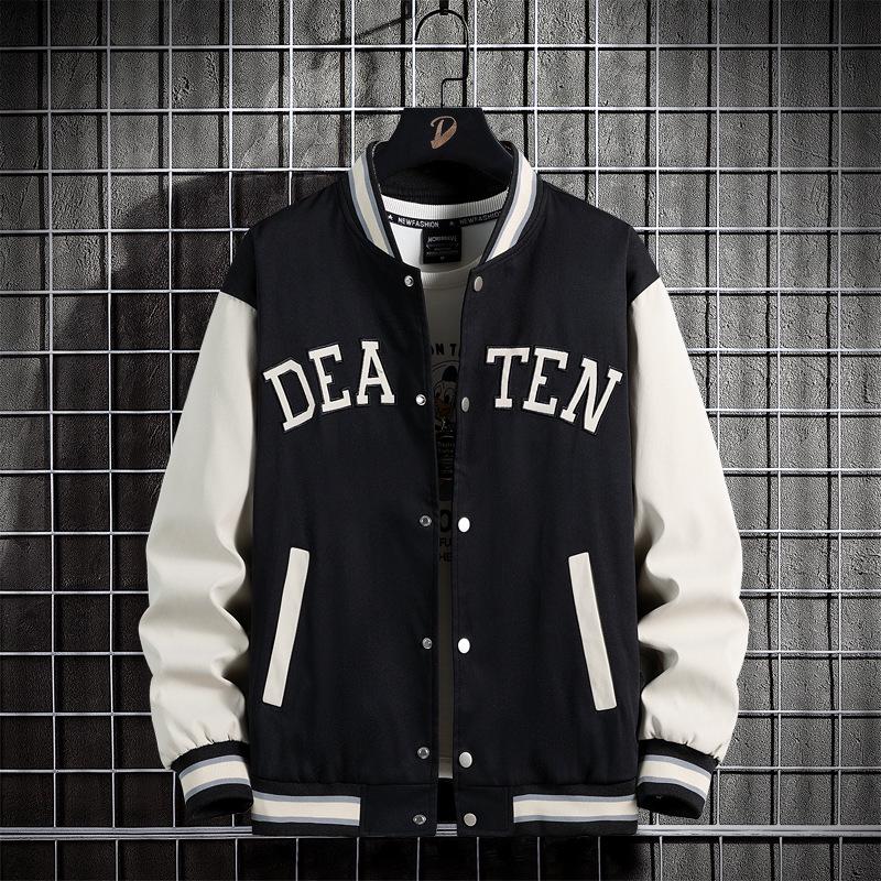Мужская тонкая бейсбольная куртка большого размера с вышивкой для весны и осени