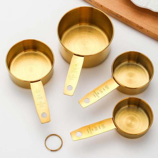 Набор мерных ложек из нержавеющей стали, двухсекционные весы, эргономичная ручка, мерный стакан