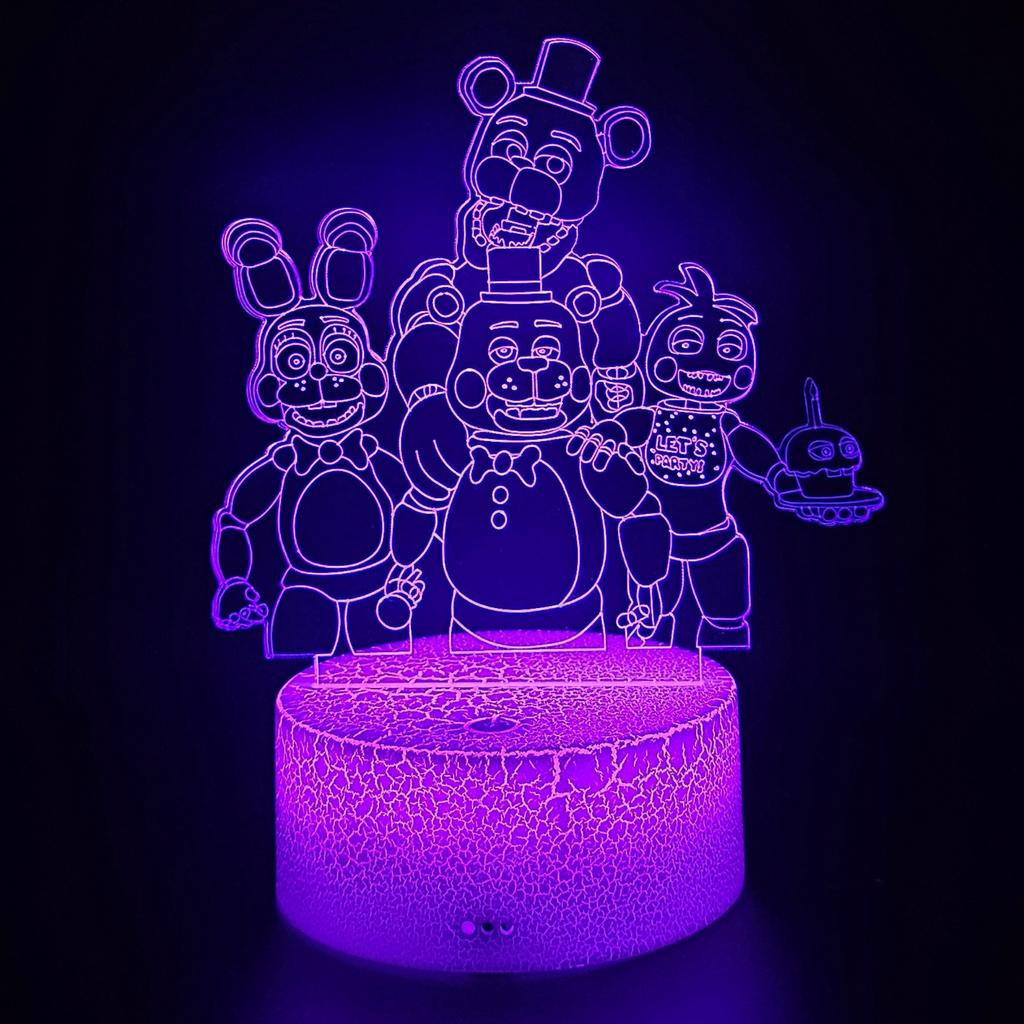 Fnaf Five Nights At Freddy's Led Night Light For Kids + Remote Control