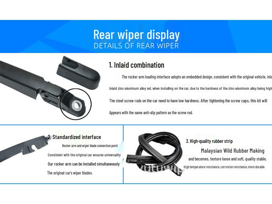 Roewe RX3/RX5/RX8/W5/Marvel X Rear Wiper Blade Arm - High Adaptability, Bone-Free Design