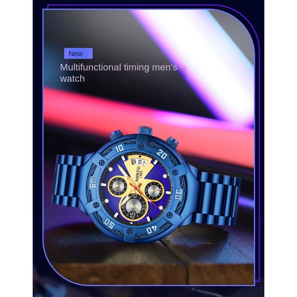 NIBOSI Новые многофункциональные мужские часы Модные деловые кварцевые часы