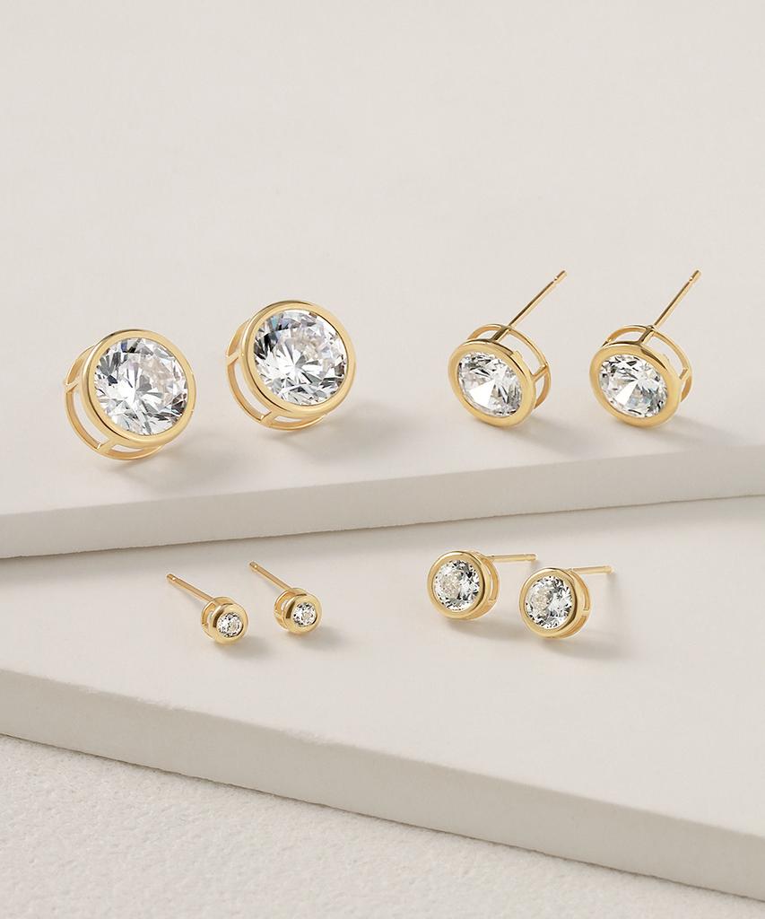 Серьги Mcel 14K Moa с безелем и кубическим цирконием
