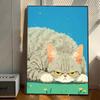 Винтажное настенное искусство, Забавные животные, Кавайные кошки. Постер на холсте с печатью высокой четкости, Декоративные предметы для дома, гостиной, спальни