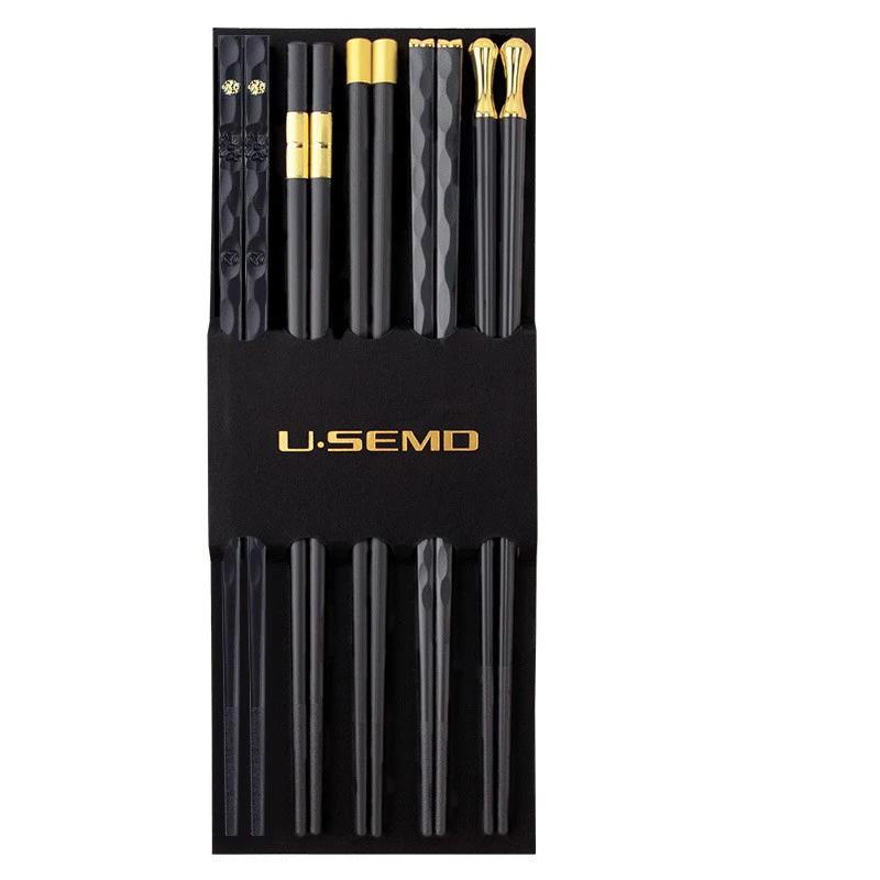 5 пар корейских палочек для еды, японские палочки из сплава, палочки для суши, многоразовые палочки для еды, кухонная посуда, инструменты, аксессуары