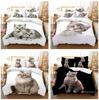 3D Pet Cat Print Bedding Set Cat Quilt Cover Pillowcase 2/3 Pieces AU King Full Size Single/double Bed Home Bedding Decoration