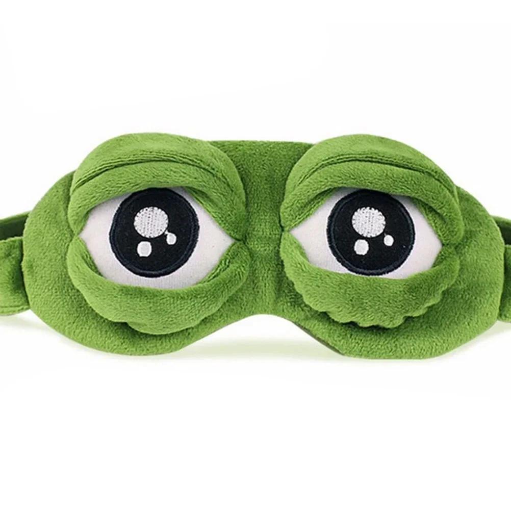 Shade Eye Patch Women Men Soft Portable Blindfold Travel Eyepatch3D Sad Frog Sleep Mask Natural Sleeping Eyeshade Cover