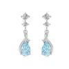 FH.bird Aquamarine Earrings Ladies Popularity A Swaying “incarnation of Elegance” for People with Metal Allergies Sway Light Blue March Birthstone