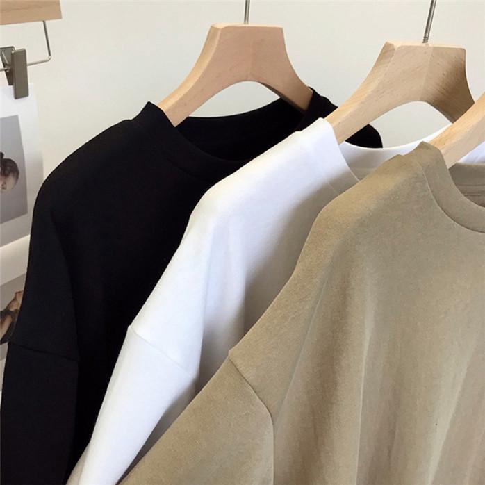 Корейский стиль с коротким рукавом женские выдалбливают крутые однотонные укороченные летние повседневные футболки