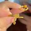 Умное кольцо с качающимся хвостом дракона переворачивает мир Желтое золото Супер вспышка Качающийся хвост дракона Чешуя дракона Свернувшееся кольцо дракона