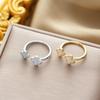 New Stainless Steel 18k Four-Leaf Clover Love Open Ring Female Fashion Light Luxury Design Ring