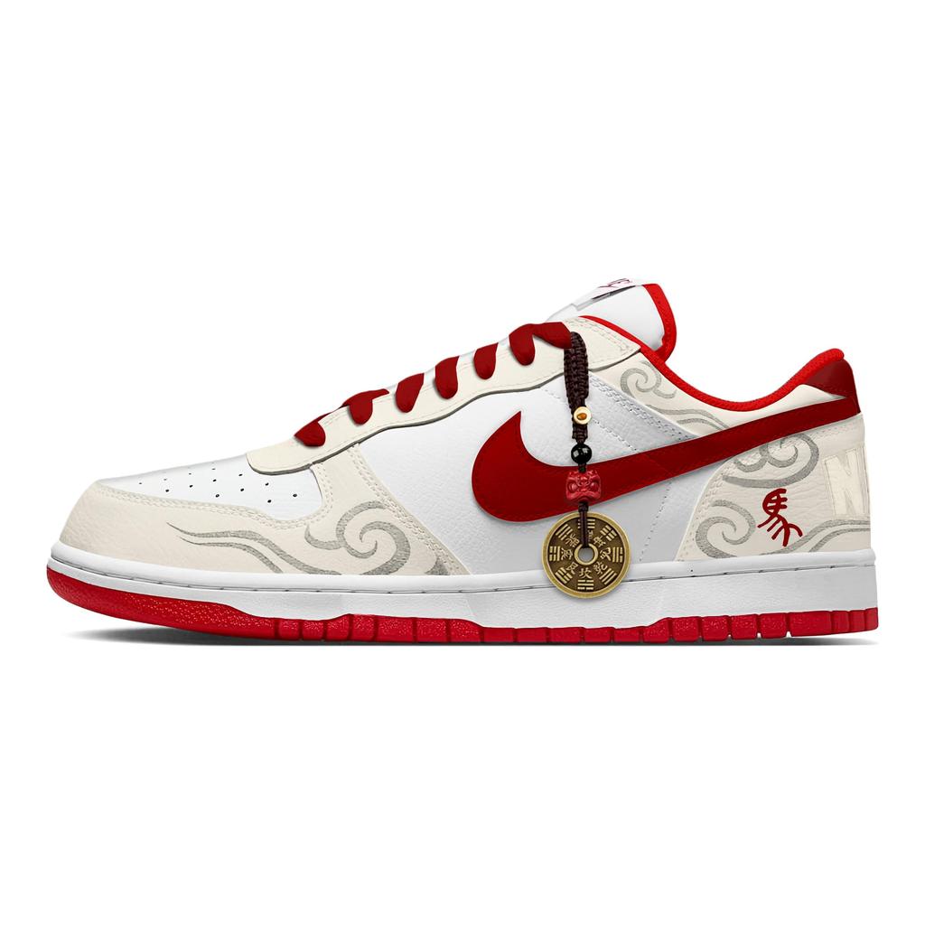 Nike Big Taming The Wind Horses Synthetic Leather Fashion Trend Abrasion Resistant Breathable Low top Skateboard Shoes 355152-150(Team282-)