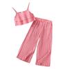 Летний плиссированный топ и брючный костюм для девочек от 4 до 12 лет, комплект повседневной одежды