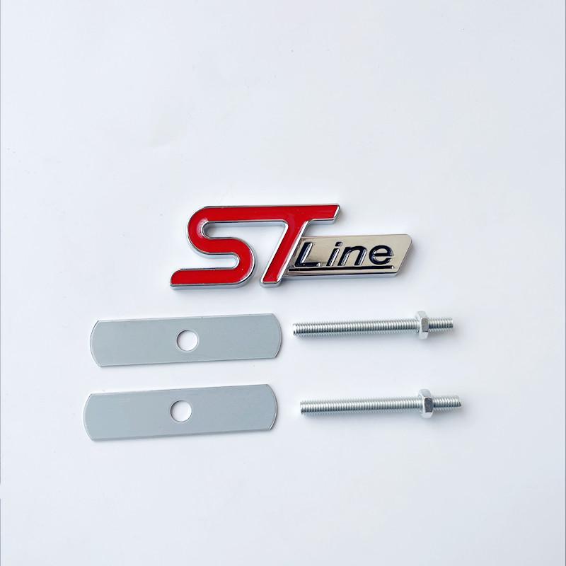 3D Metal Logo ST Line Grill Emblem Car Trunk Badge For Ford Edge Puma Kuga Mondeo Fiesta Ecosport Focus ST Sticker Accessories