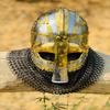 Viking Chainmail Helmet Vandal Medusa Steel and Brass Helmet Chainmail Hand Forged Armor Helmet Best Gift