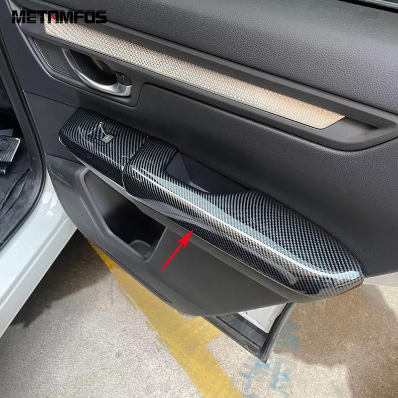 Для Honda CR-V CRV 2024 2025 Панель накладка декоративная на подлокотник двери салона из углеродного волокна Аксессуары Наклейка Стайлинг автомобиля