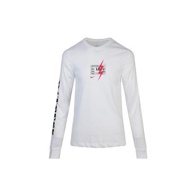 Мужская баскетбольная футболка с длинным рукавом Dri-Fit Lebron James, белая CD1124-100