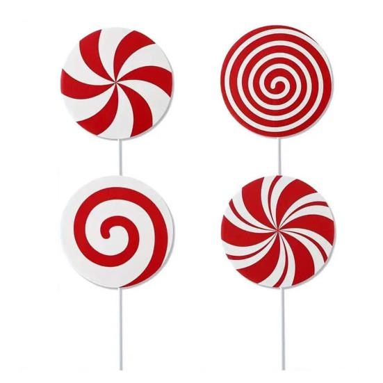 Большие елочные пики Леденец с мятой/Пряничный человечек Рождественские украшения Пластиковый навершие для рождественской елки Праздничный декор для вазы