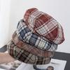 Retro Plaid Beret for Women In Spring Autumn Thin Style Millennium Versatile Painter's Hat Small Fashionable Octagonal Hat To Show Off Face