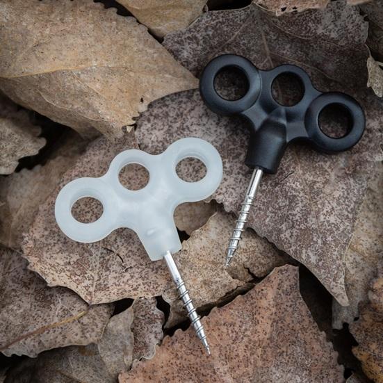 2 шт., трехпроушины с резьбой, заземленные якоря, сверхмощная нержавеющая сталь, кемпинг, пеший туризм, батутные палатки, ветрозащитная веревка, фиксирующая пряжка, земляные гвозди