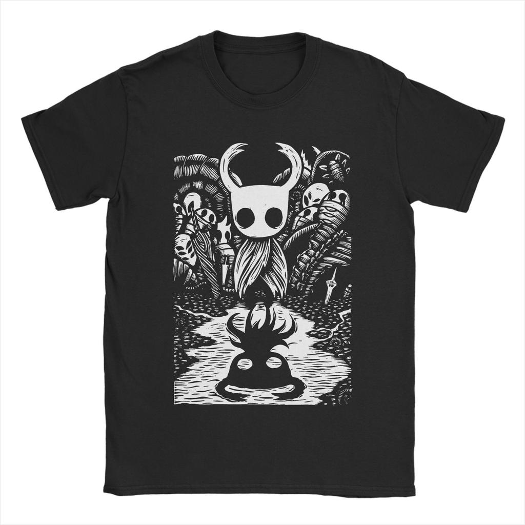 Футболка Hollow Knight Silksong, инди-игры, приключенческий принт, 100% хлопок, необычная футболка с коротким рукавом и круглым вырезом, большие размеры.