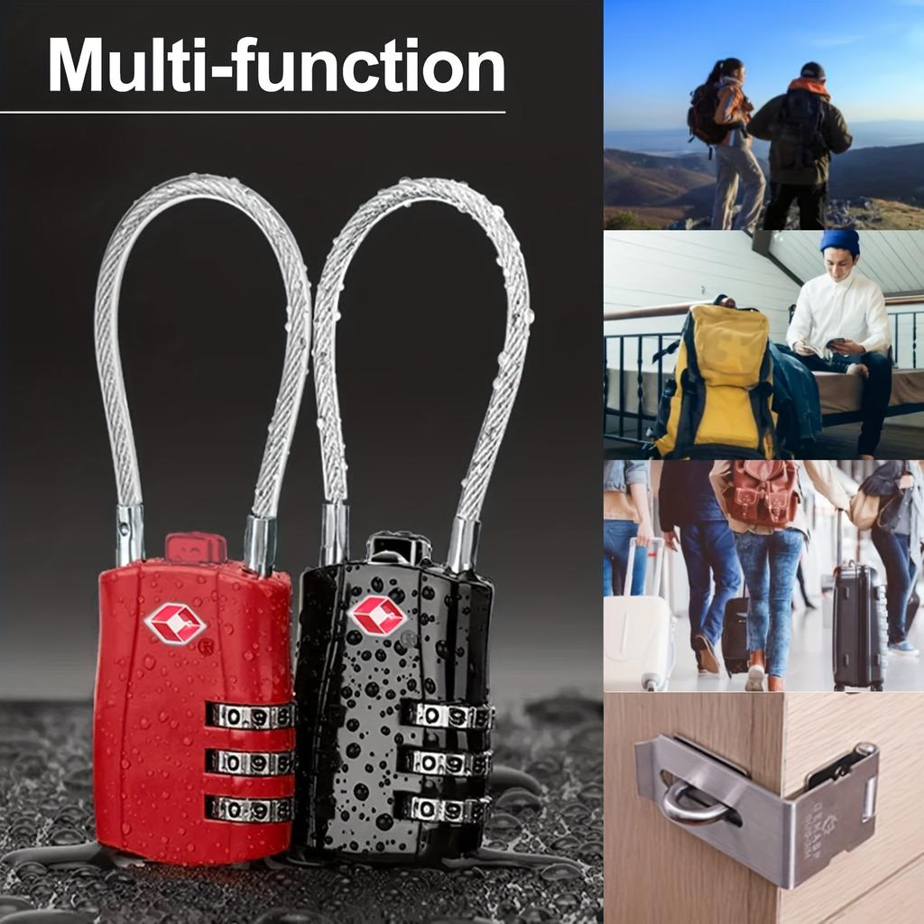 TSA  Luggage Combination Locks Alloy Body Combination Padlock for Travel Bag Suit Case Lockers Gym Bike Locks 1/2 Packs