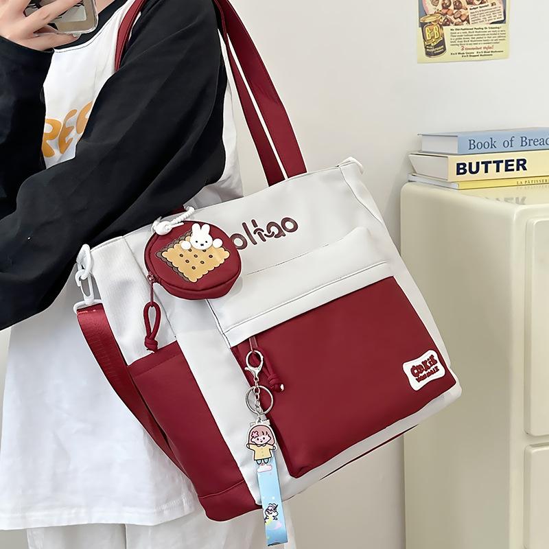 Классная сумка через плечо, женская пригородная сумка через плечо большой вместимости, студенческая сумка для обучения