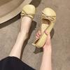 Fashion PU Leather Bow Ballet Flats Single Shoe Women's Candy Colored Bow Flats Soft Comfortable Women's Ballet Flats Loafers