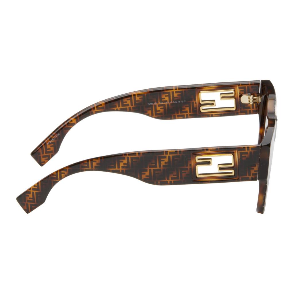 Fendi Logo Acetate Square Sunglasses Women sunglasses Brown 242693F005046