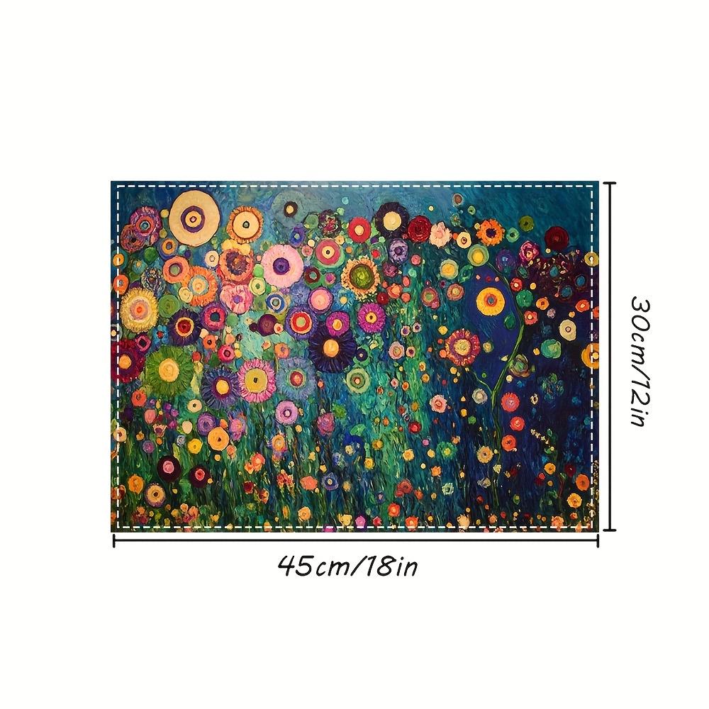 4pcs Placemats Dream Garden Art Set, 12x18 Inches, Suitable for Kitchen and Dining Room Decor, Home Decoration, Family Dinner Table, Party Decor