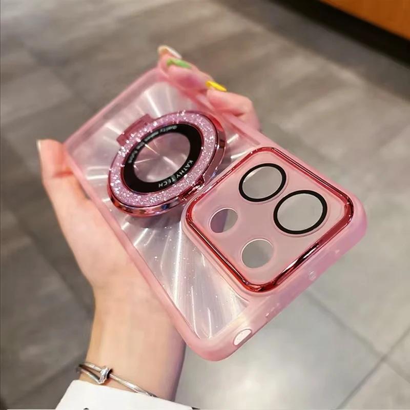 Блестящий браслет с держателем чехол для телефона Funda Xiaomi POCO F6 F5 M6 M5S M4 M3 X6 Neo X5 X4 X3 Pro GT C65 C61 4G 5G мягкий чехол