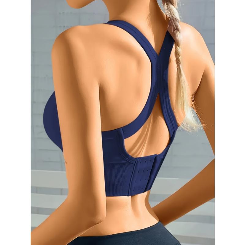 Большой размер спортивный бюстгальтер без косточек с амортизацией для женщин с перекрещенной спинкой и регулируемой задней застежкой для йоги и фитнеса